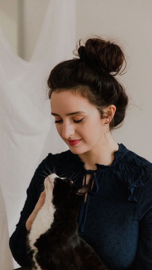 Instagram post by @madeleineolivia for KatKin. Caption reads: Ad A happy Zeus makes a happy mummy and the....