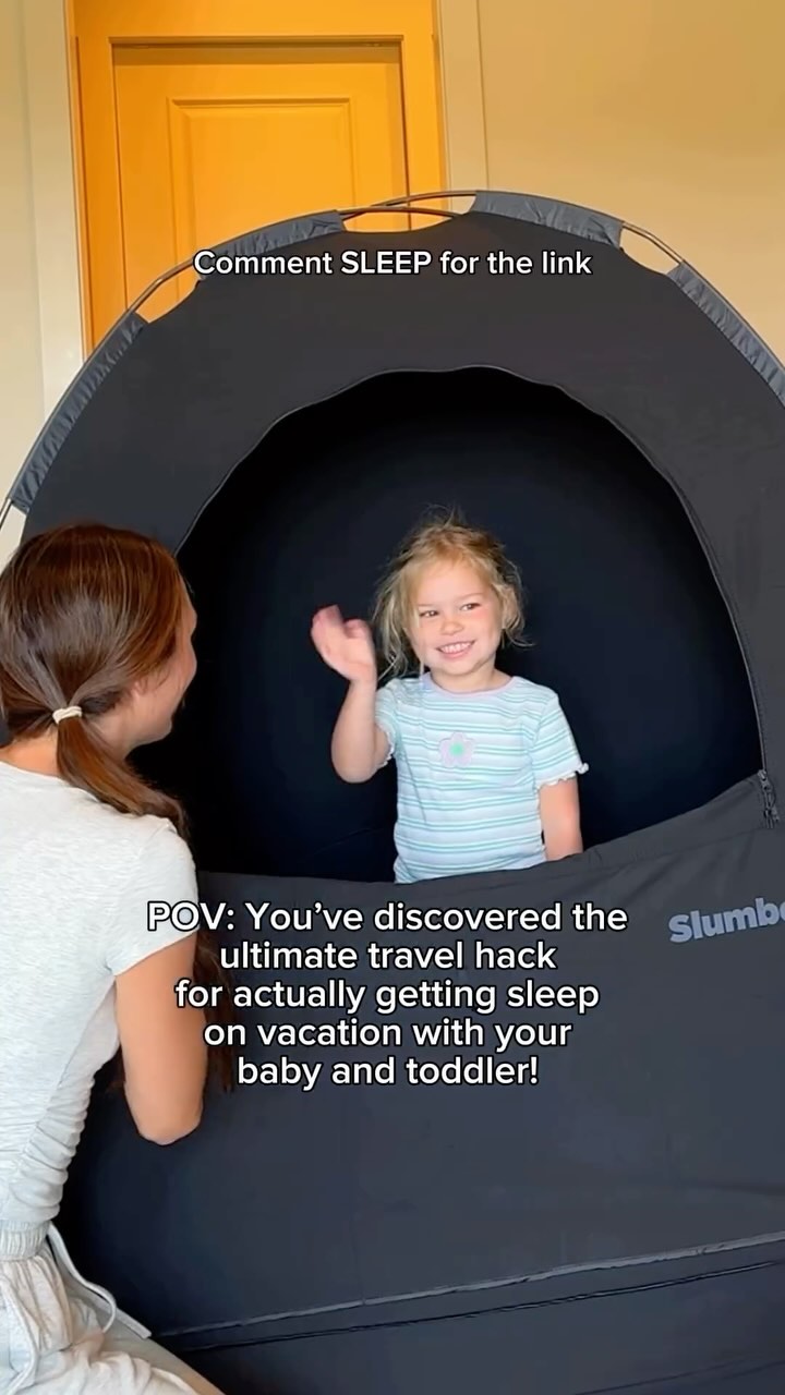 Instagram post by @kierstenbrooketravels for SlumberPod. Caption reads: Comment SLEEP for the link! The @slumberpod is....