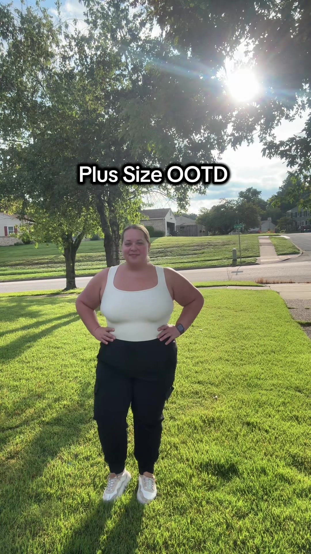 TikTok post by @katelyncannon1 for OQQ. Caption reads: Another day another outfit 🤗 #plussize #ootd....