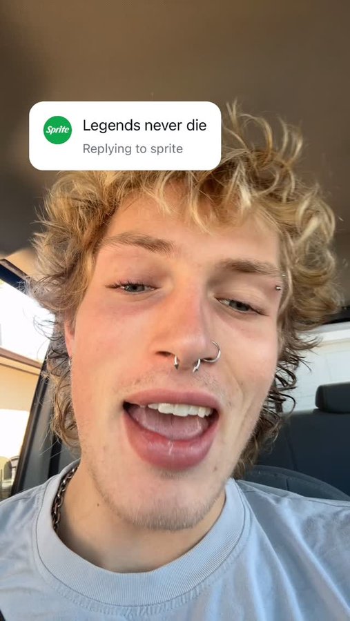 Instagram post by @largebaj for Sprite. Caption reads: My bad @sprite.