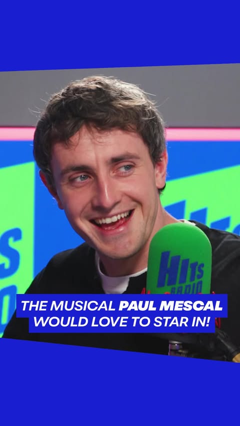 Instagram post by @hitsradiouk for Universal Pictures. Caption reads: Paul Mescal and Jessie Buckley in a musical....