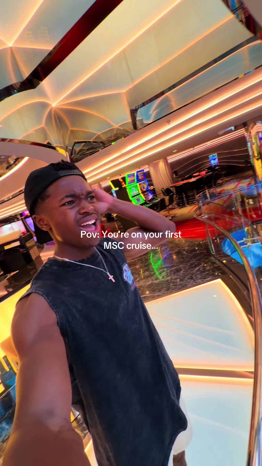 TikTok post by @travel.with.nick for MSC Cruises. Caption reads: This is your sign to try MSC Cruises…🤩....