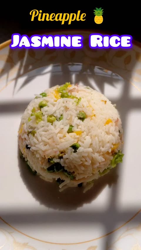 Instagram post by @kittys_recipes24 for Daawat. Caption reads: Pineapple 🍍 Jasmine rice #DaawatJasmineRice....