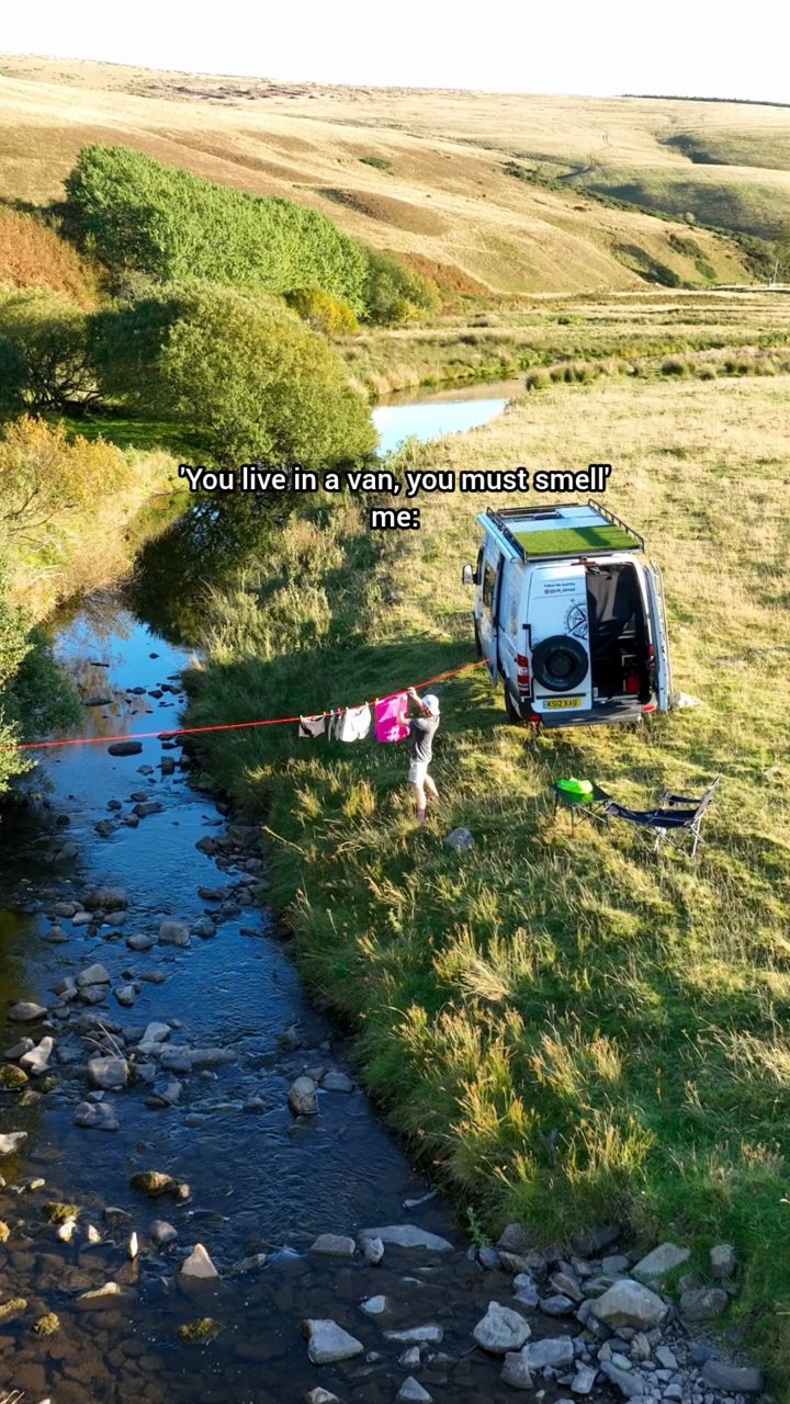 Instagram post by @briit_abroad for The Scrubba. Caption reads: No washing machine, no problem 🚐
.
📍Scottish....