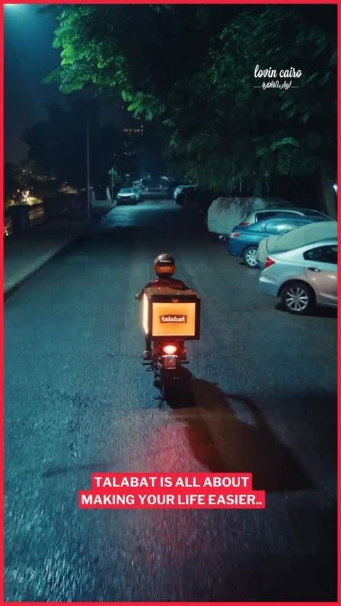 Instagram post by @lovincairo for talabat. Caption reads: Five years of talabat in Egypt… and five years of....