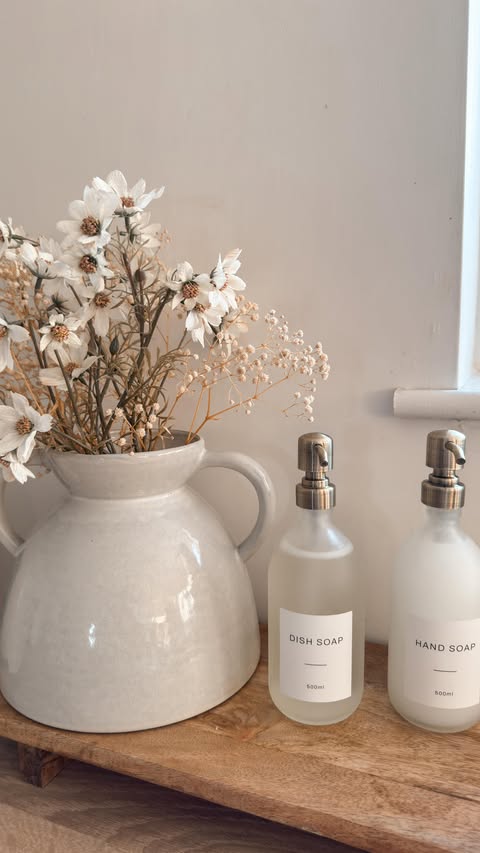 Instagram post by @jessicalouiseathome for NAMIE HOME. Caption reads: [...] new hand and dish soap dispensers from....