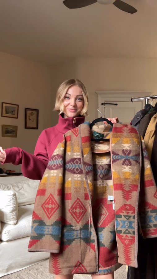 Instagram post by @amberyackzan for Poshmark. Caption reads: my dream vintage Ralph Lauren cardigan!!!....