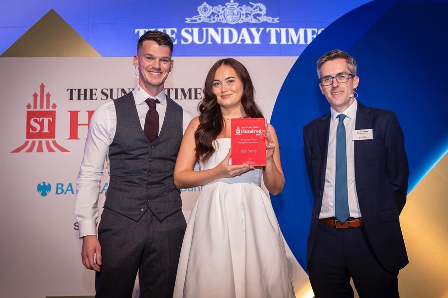 Instagram post by @luciemacleod1 for Hair Syrup. Caption reads: WE ARE OFFICIALLY THE UK’s 13th FASTEST GROWING....