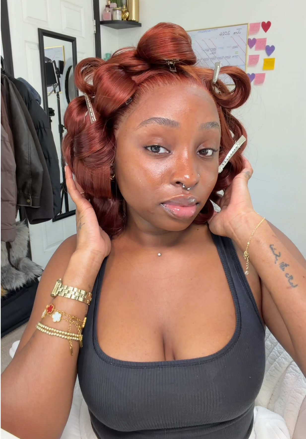 TikTok post by @amacharii for YAWAWE. Caption reads: Hair info 💕: @Yawawe Hair - 13x4 lace - 180%....