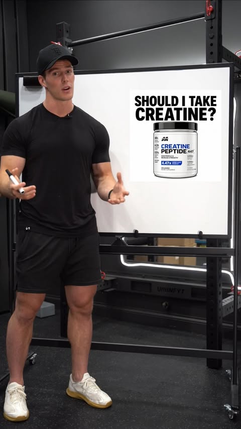 Instagram post by @michaeldean2.0 for MuscleTech. Caption reads: [...] storage I use Creatine Peptide from....