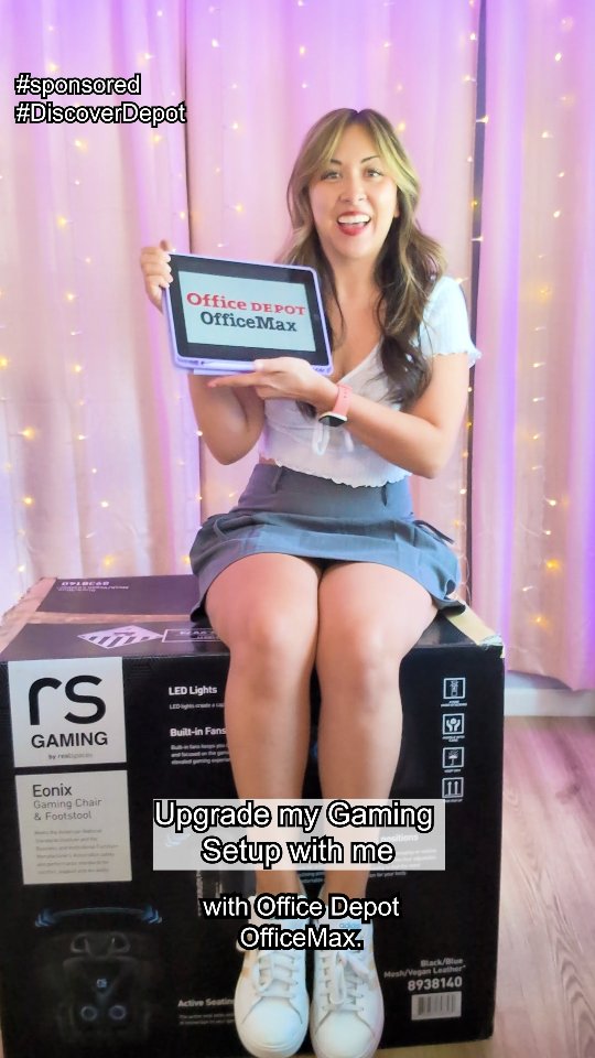 Instagram post by @herokerrey for Office Depot. Caption reads: #Sponsored I'm all levelled up thanks to my new RS....