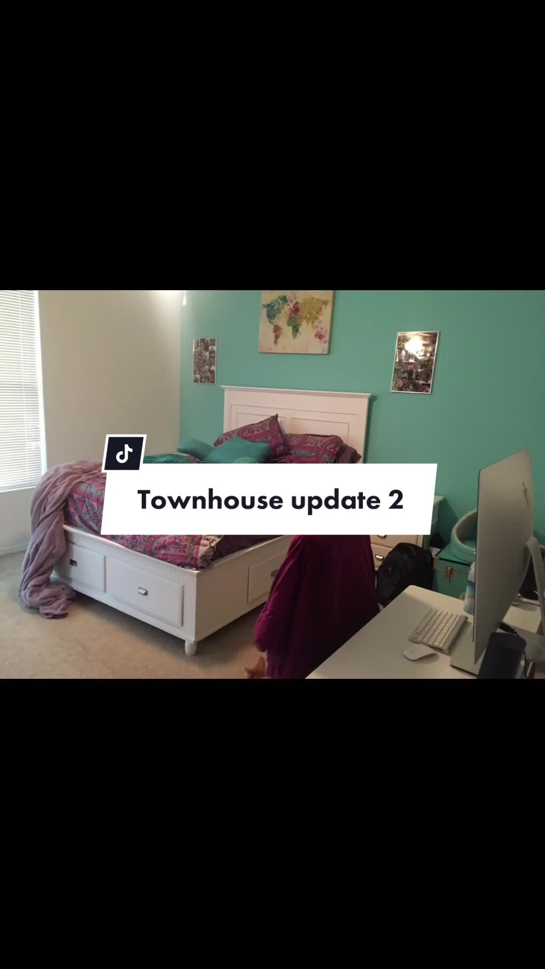 TikTok post by @juliarosehome for Crocodile Cloth. Caption reads: [...] teal wall, let’s see if we can! @Crocodile....