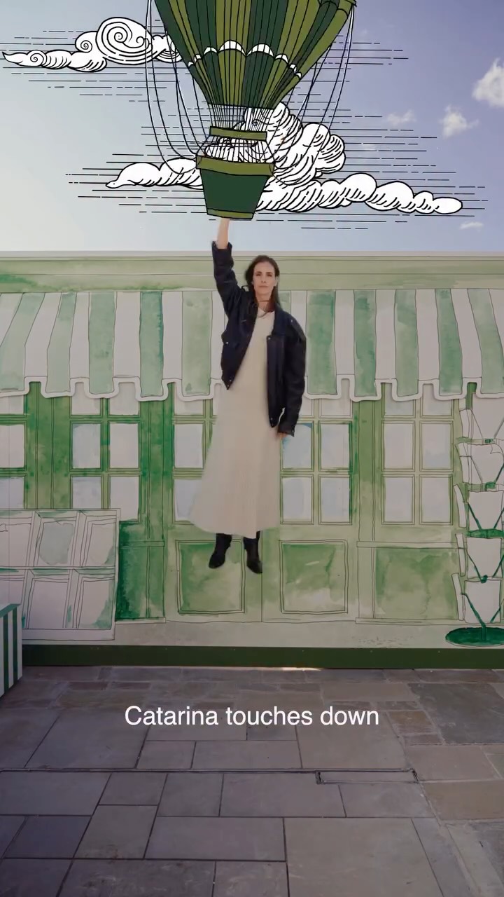 Instagram post by @catarinamira for Bicester Village. Caption reads: Landed in style and played all day!....