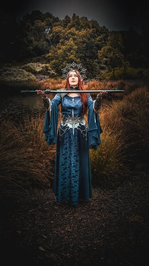 Instagram post by @thescarletthuntress for HolyClothing. Caption reads: [...] and accessories handmade by me....