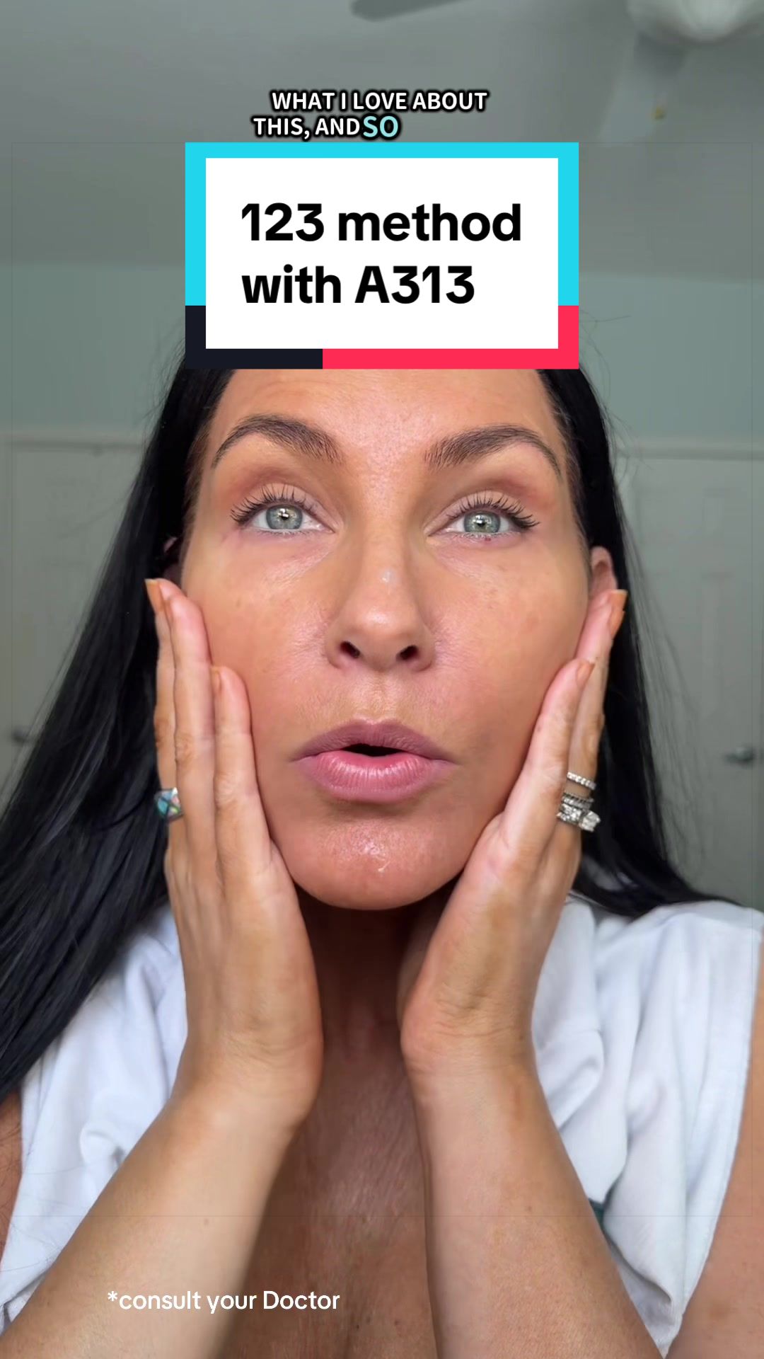 TikTok post by @11lisamariet for French Pharmacy. Caption reads: [...] lines, acne and hyperpigmentation.....