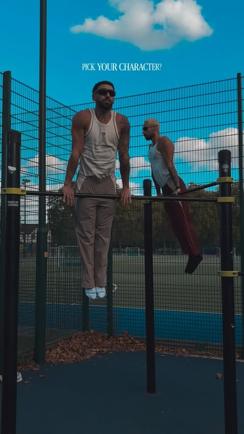 Instagram post by @edrxcha_ for TEVEO. Caption reads: Quick warm up sets ⚒️ @teveo Track Collection....