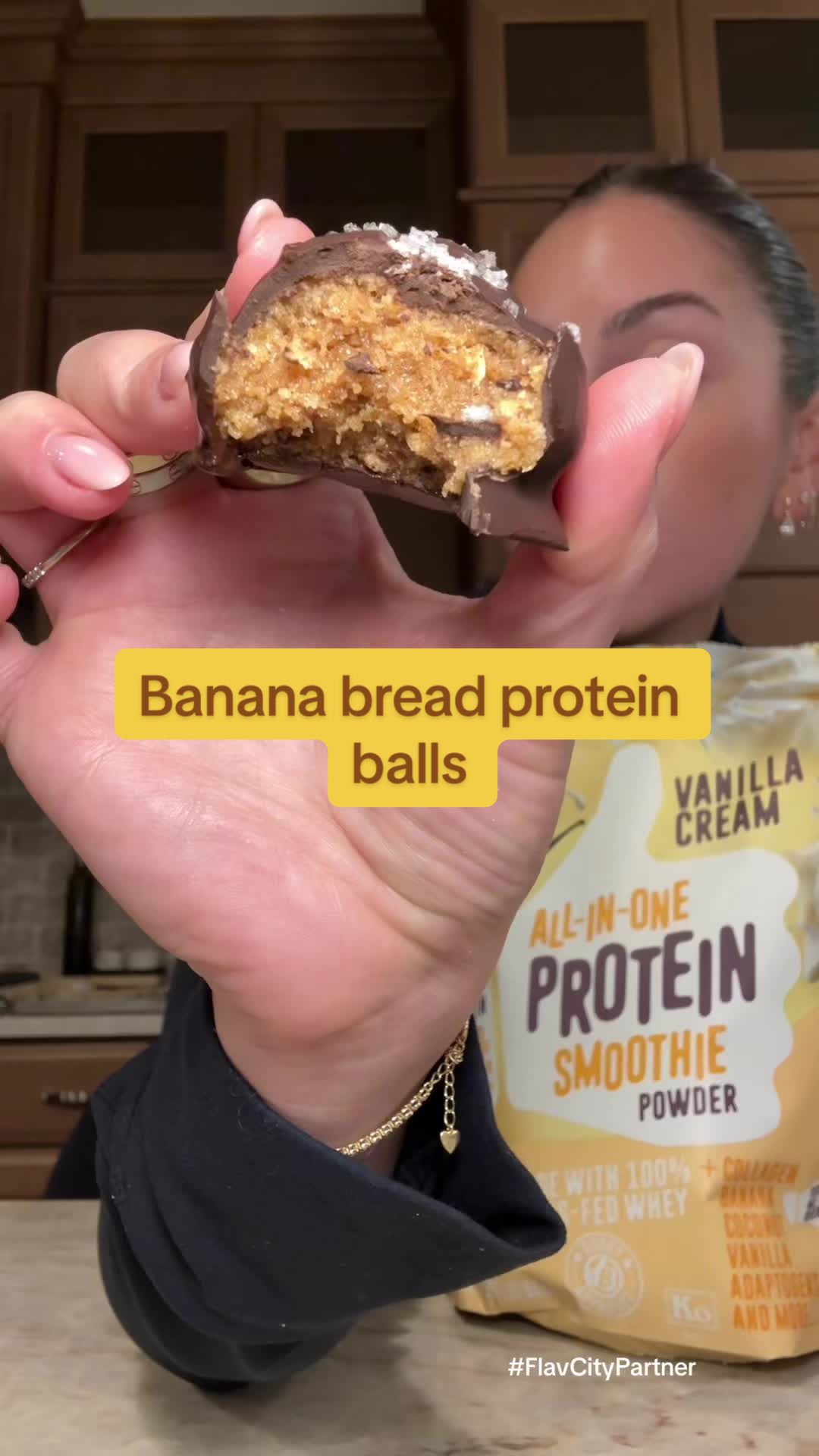 TikTok post by @ashleighzingaro for ShopFlavCity. Caption reads: [...] to make real banana bread again…....