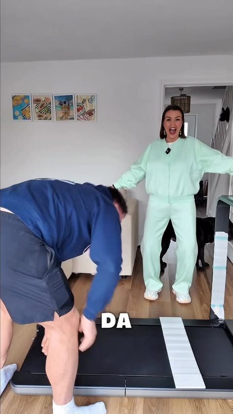 Instagram post by @angelina.i.daly for WalkingPad. Caption reads: [...] can do a sub 30, 5k 👌🏽 suits me!!....