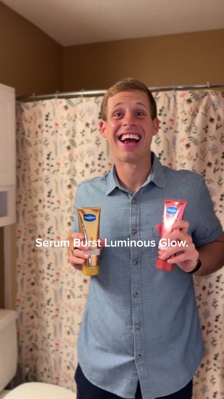 TikTok post by @tannerwiththe_tism for Vaseline. Caption reads: I’m  sharing my secret for soft and hydrated skin....