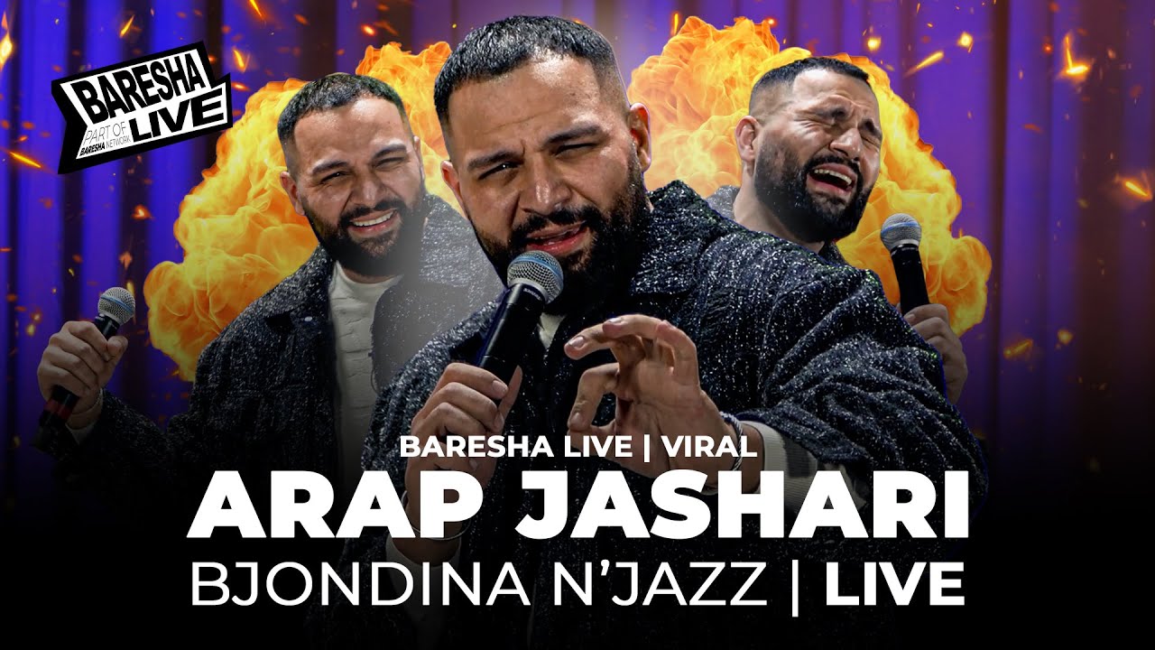 YouTube post by @BareshaNetwork for My Executive Room. Caption reads: ARAP JASHARI - BJONDINA NJAZZ | LIVE.