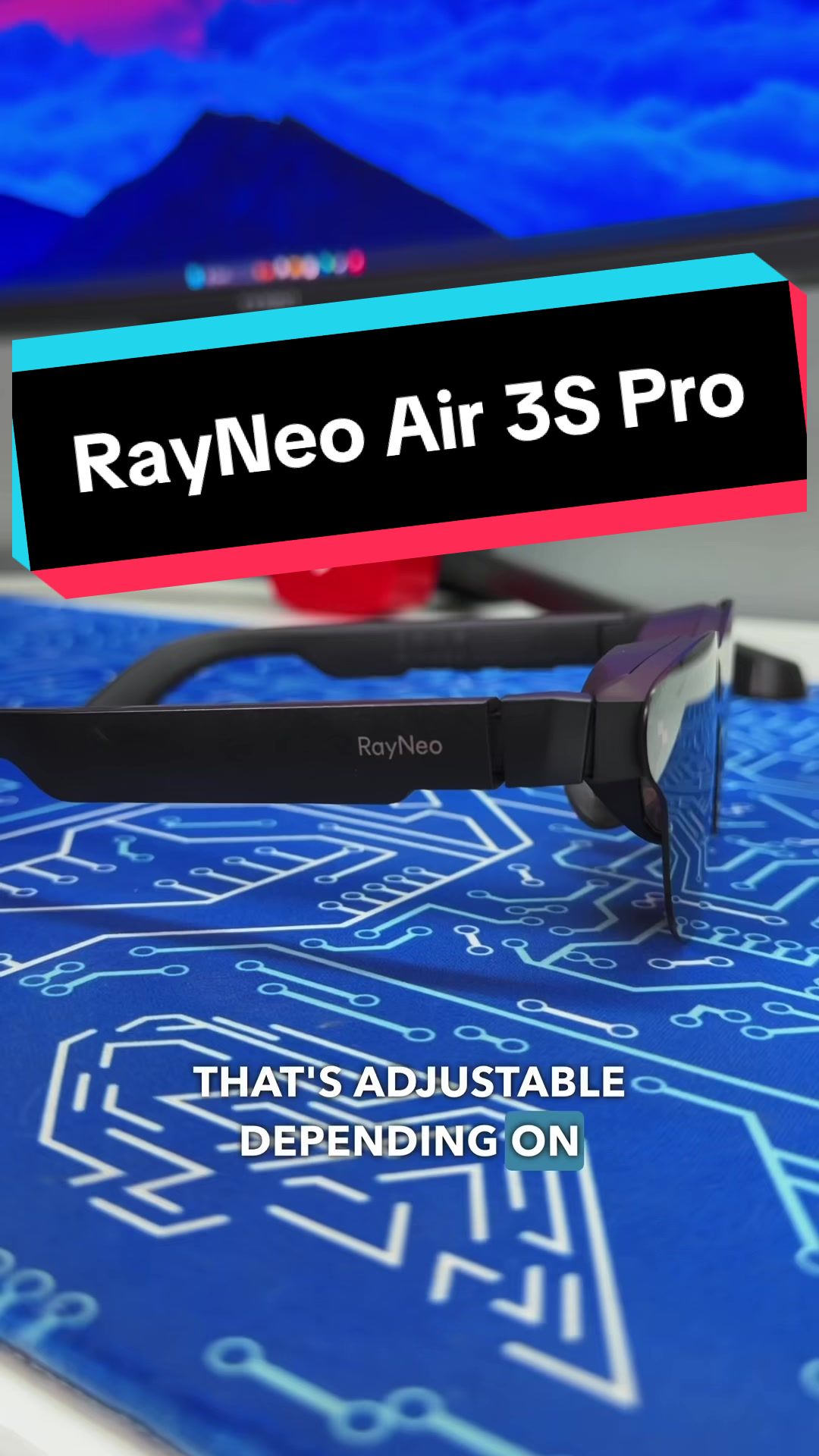 TikTok post by @mattscomputerservices for RayNeo. Caption reads: The Future of Displays! RayNeo Air 3S Pro AR....