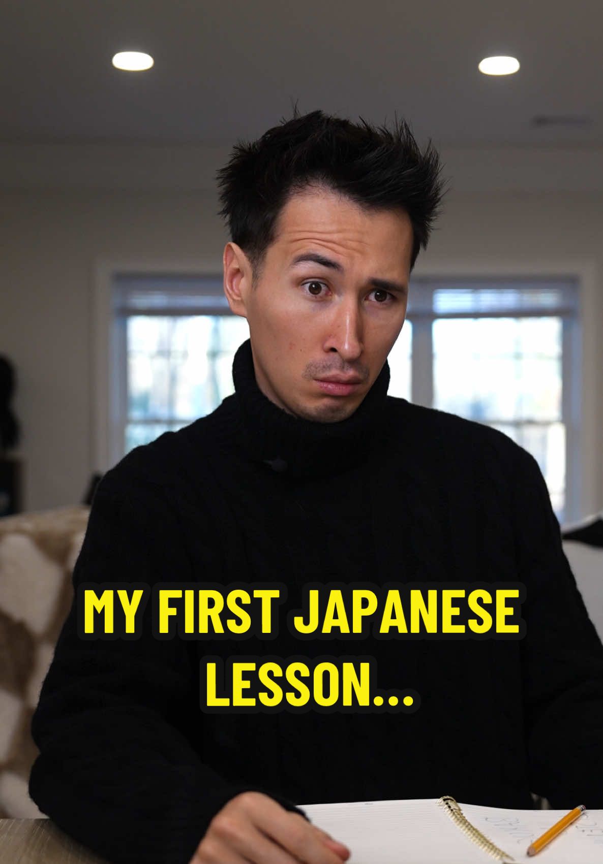 TikTok post by @itskingchris for Duolingo. Caption reads: My first Japanese lesson… @Duolingo....
