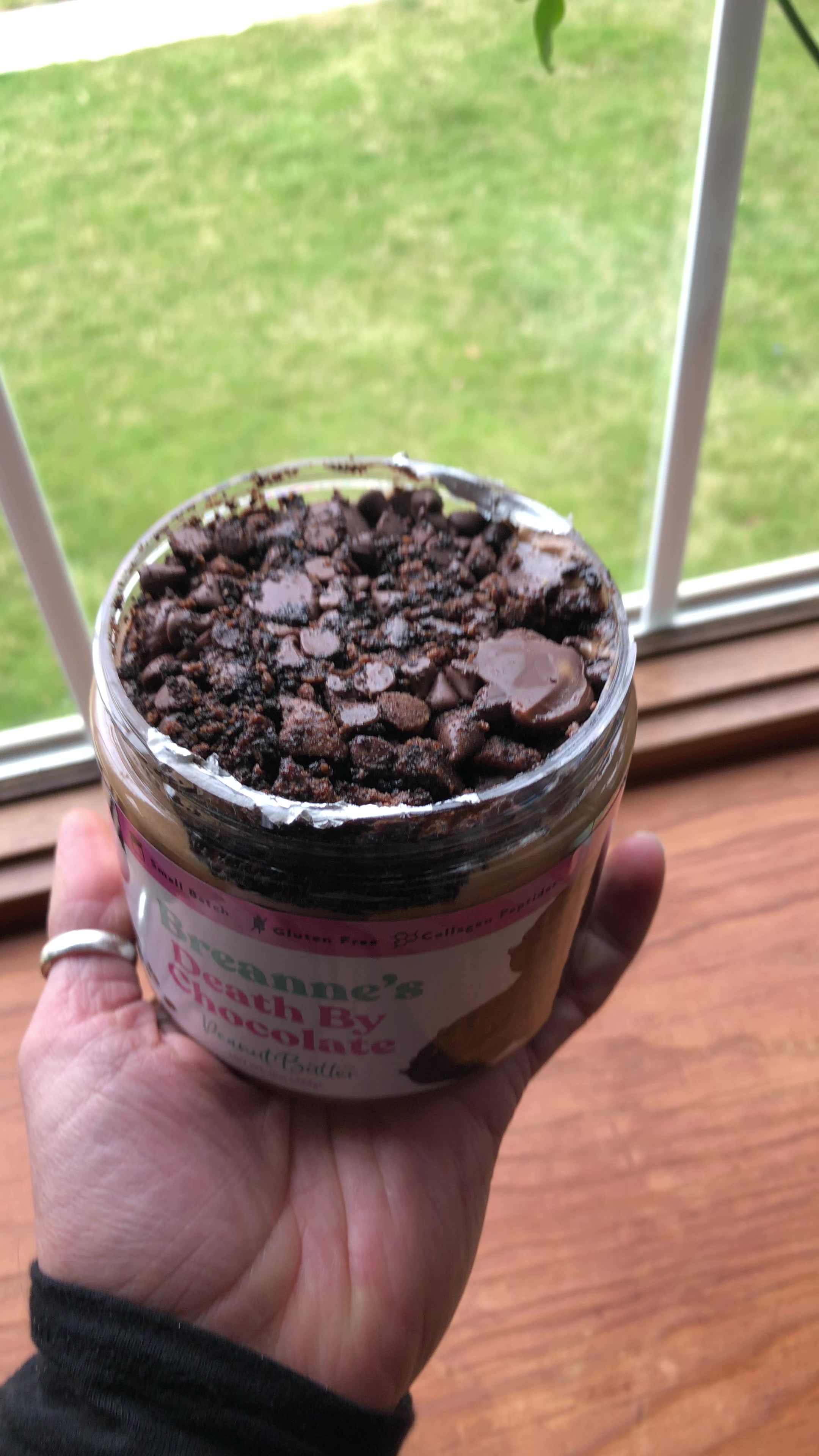 TikTok post by @dcheeksfitness for American Dream Nut Butter. Caption reads: [...] dances after every spoonful! @American Dream....