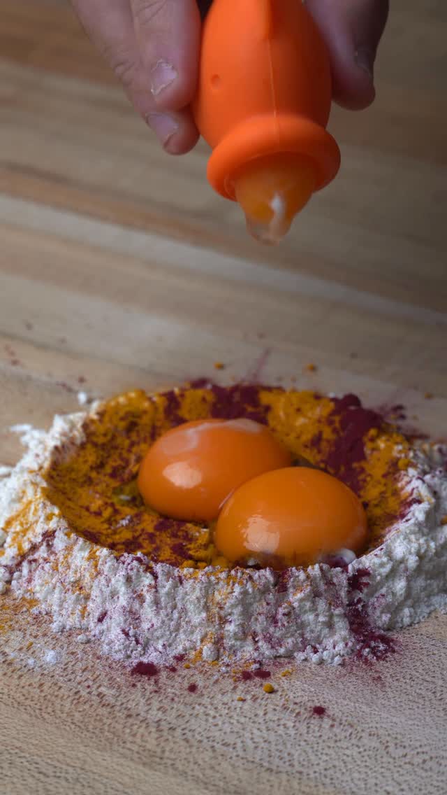 Instagram post by @ryanpeterspgh for Happy Egg. Caption reads: Brown Pasta?? 
Usually I would use cocoa powder....