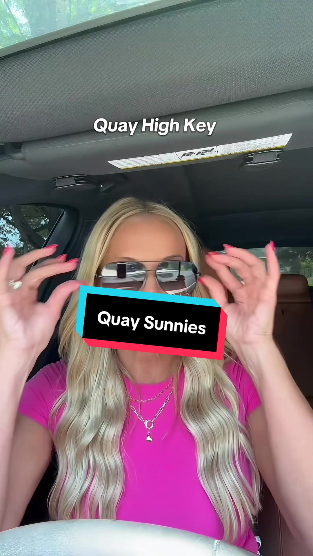 TikTok post by @jillnicole1111 for QUAY. Caption reads: [...] sunnies. Three moods. All from Quay.😎Which....