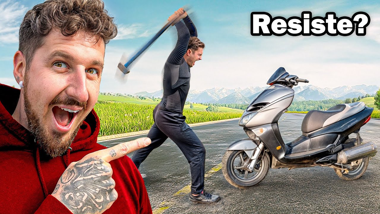 YouTube post by @Carmagheddon for Mobilfox. Caption reads: HOW LONG DOES A SCOOTER LAST?.