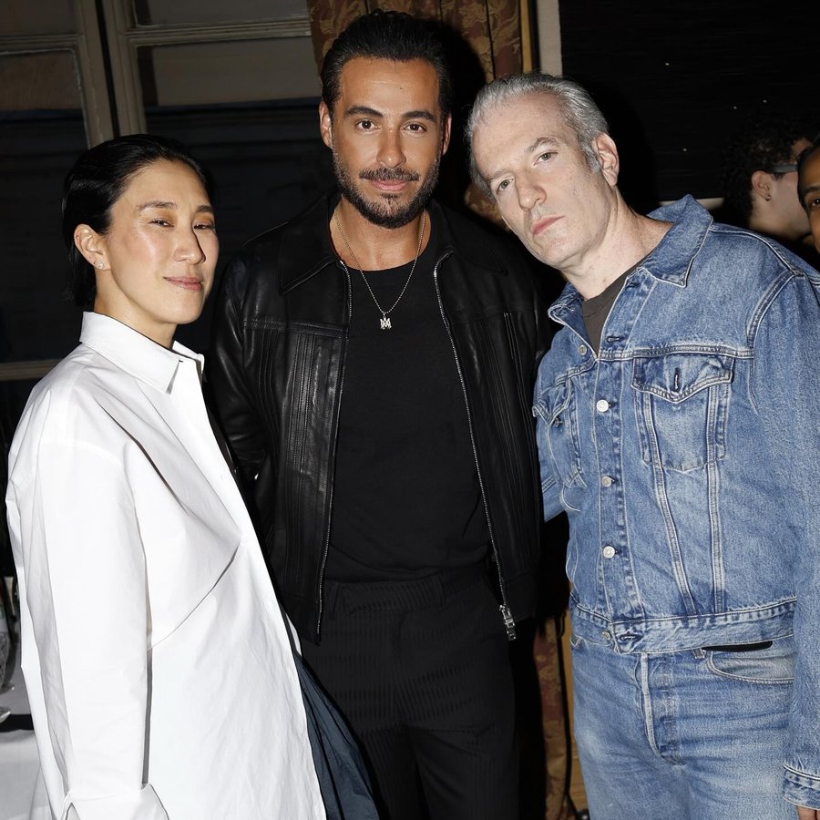 Instagram post by @mikeamiri for AMIRI. Caption reads: AMIRI X INTERVIEW Dinner in Paris courtesy of....