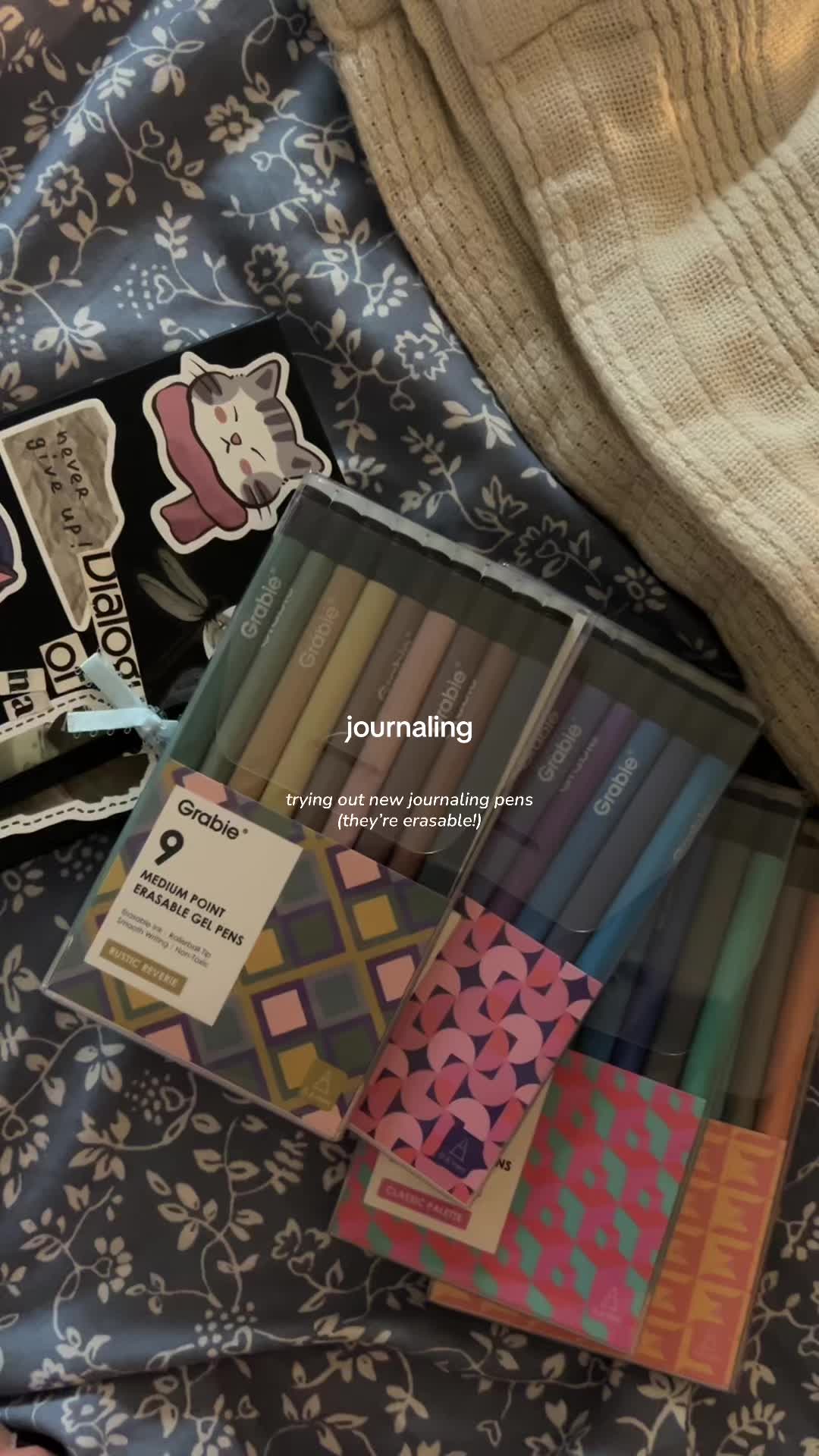 TikTok post by @.linas.library for Grabie Art. Caption reads: [...] got more colorful! #Grabie #grabiepens....