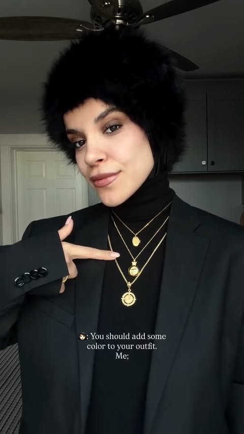 Instagram post by @bbbusrayilmaz for Nominal. Caption reads: My only color is my jewelry 🤘🏻
Nominal’s Black....