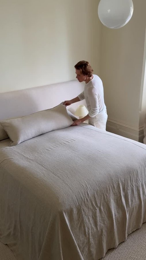 Instagram post by @louiburke for Adairs. Caption reads: Save 40% during the @adairs Linen Lovers Event....