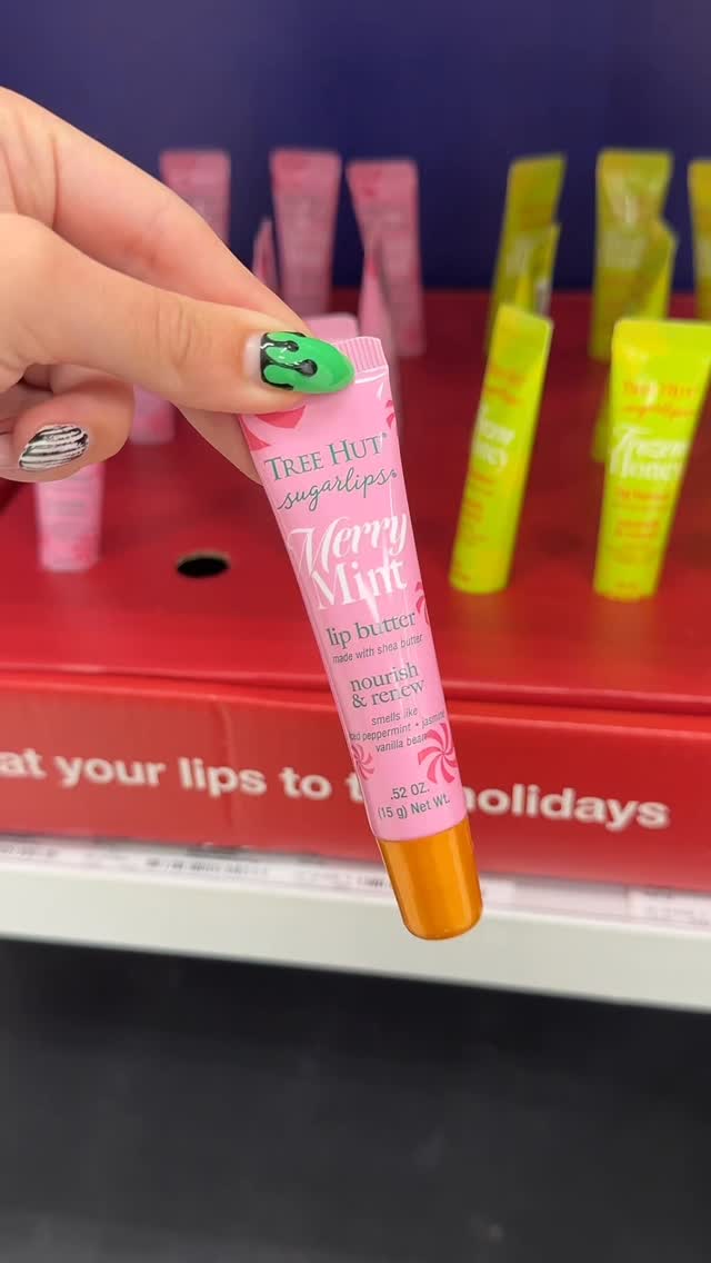 Instagram post by @boujeefindsofficial for Treehut. Caption reads: NEW @treehut 😍☃️❤️ #treehutlipbutter #newtreehut....