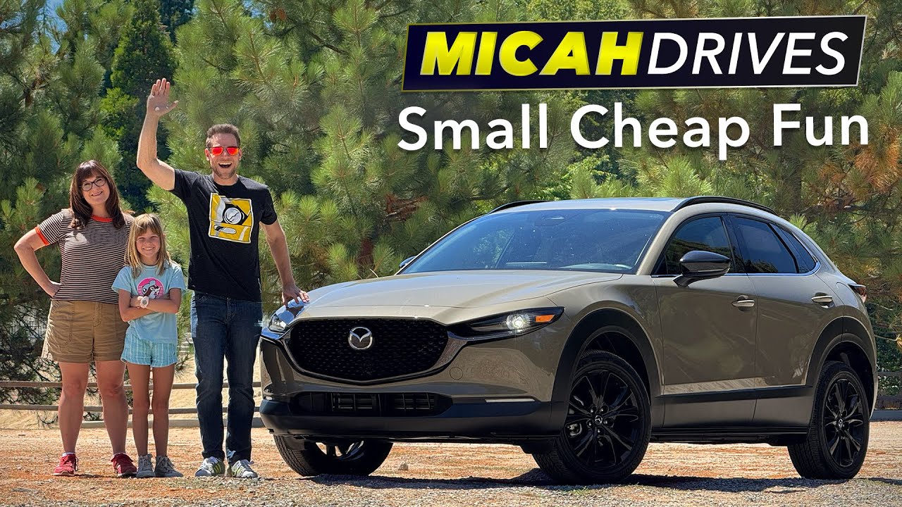 YouTube post by @MicahMuzio for Flying Eyes Optics. Caption reads: Mazda CX-30 Review | Better Than a Mazda3....