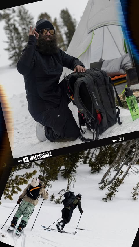 Instagram post by @ejackshreds for Smartwool. Caption reads: 🐻Progressional snowboarder, avid hunter, and bear....