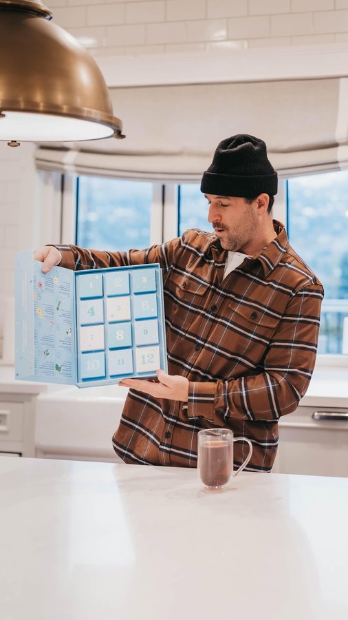 Instagram post by @justinpasutto for Davidstea. Caption reads: GIVEAWAY! Here’s the tea 🫖 I’m a tea guy and....