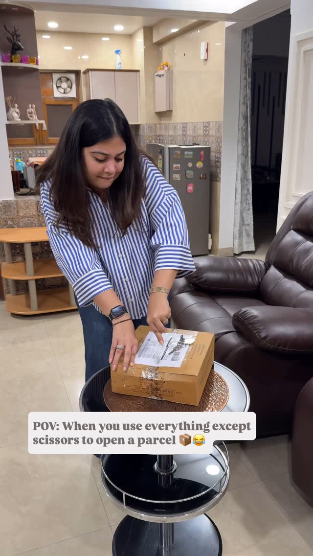 Instagram post by @diksha_oberoi94 for streetstylestore. Caption reads: Which weapon do YOU use to open parcels? Comment....
