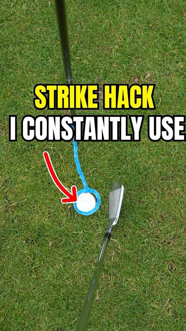 Instagram post by @alexelliottgolf for VICE GOLF. Caption reads: Strike hack!✅🔥 I constantly use this as my go to....