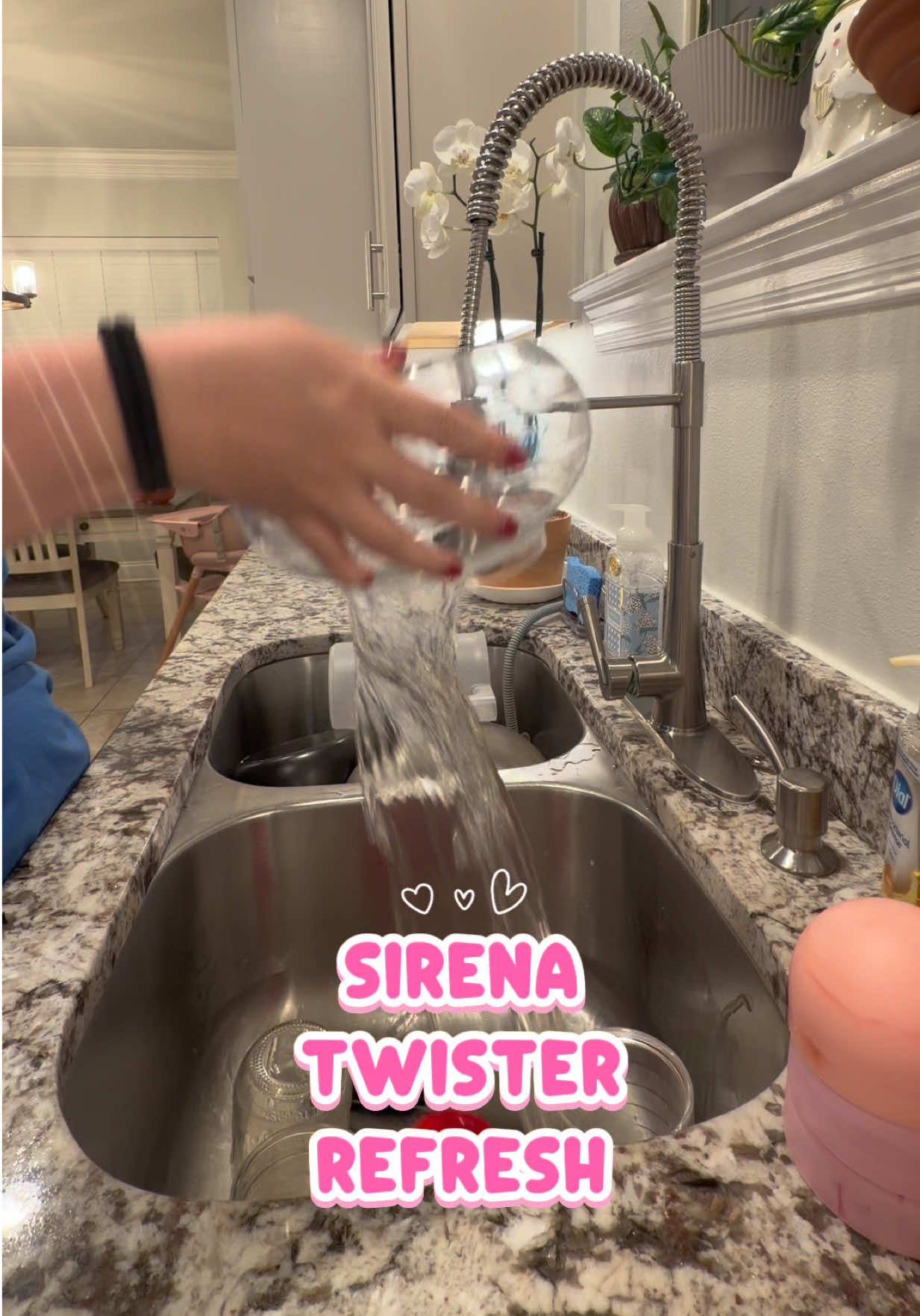 TikTok post by @mel_yeng for Sirena Inc. Caption reads: Changing out the water in the @Sirena Inc Twister!....