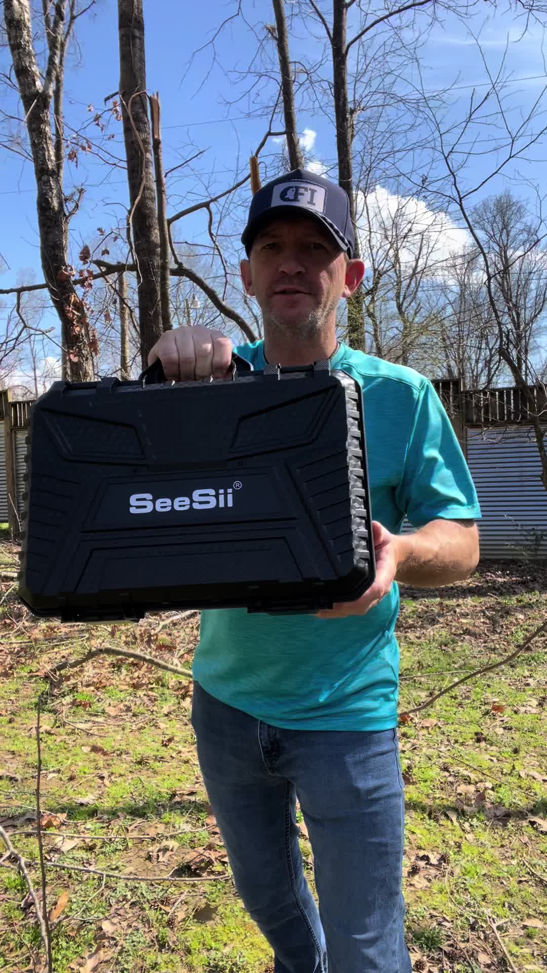 TikTok post by @sambuzzbeee for Seesii. Caption reads: @SEESII Tools #dril #impactdrill [...].