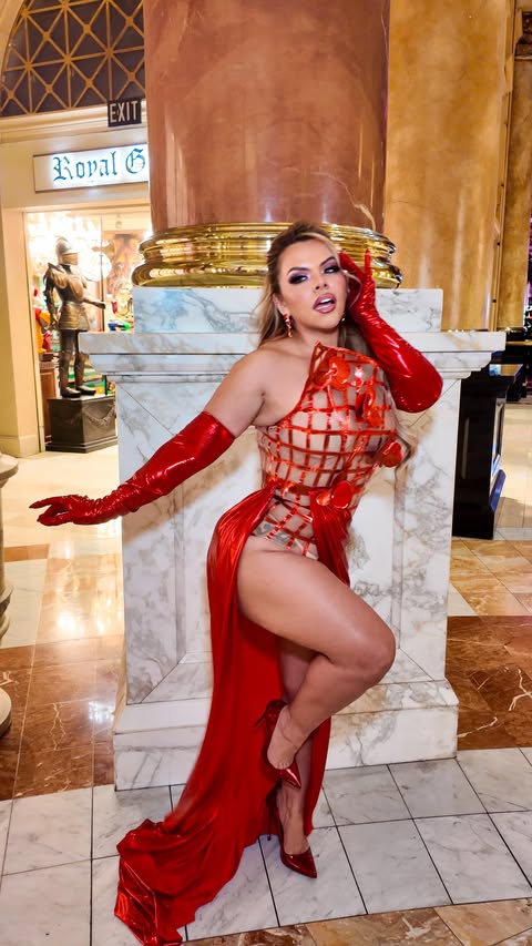 Instagram post by @josetty1 for Mew Mews. Caption reads: Red did what red does ❤️‍🔥 @mewmewsofficial....