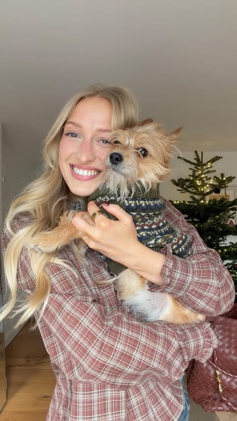 Instagram post by @hannahrosieadkins for Barbour. Caption reads: my christmas tree lights are a health and safety....