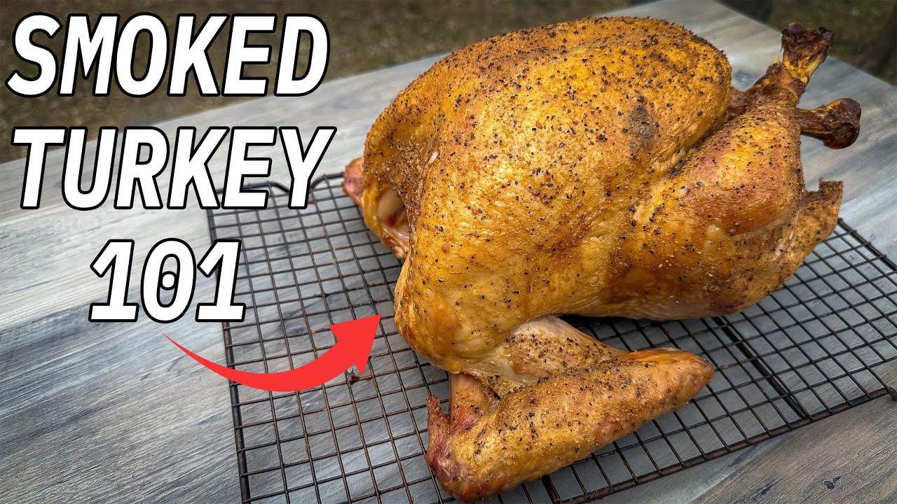 YouTube post by @AshKickinBBQ for ThermoWorks. Caption reads: How To Smoke The Juiciest Turkey Ever! | Ash....