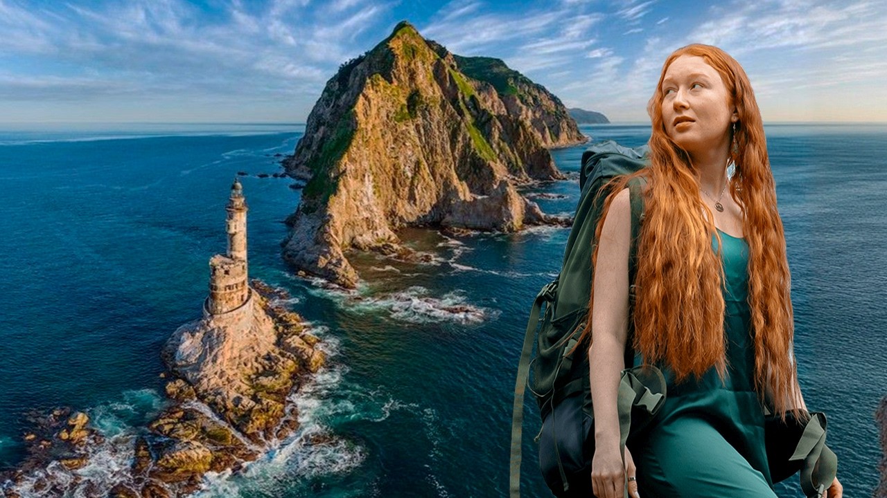 YouTube post by @ElifromRussia for Lingopie. Caption reads: Russia's Most Disputed region in the Pacific:....