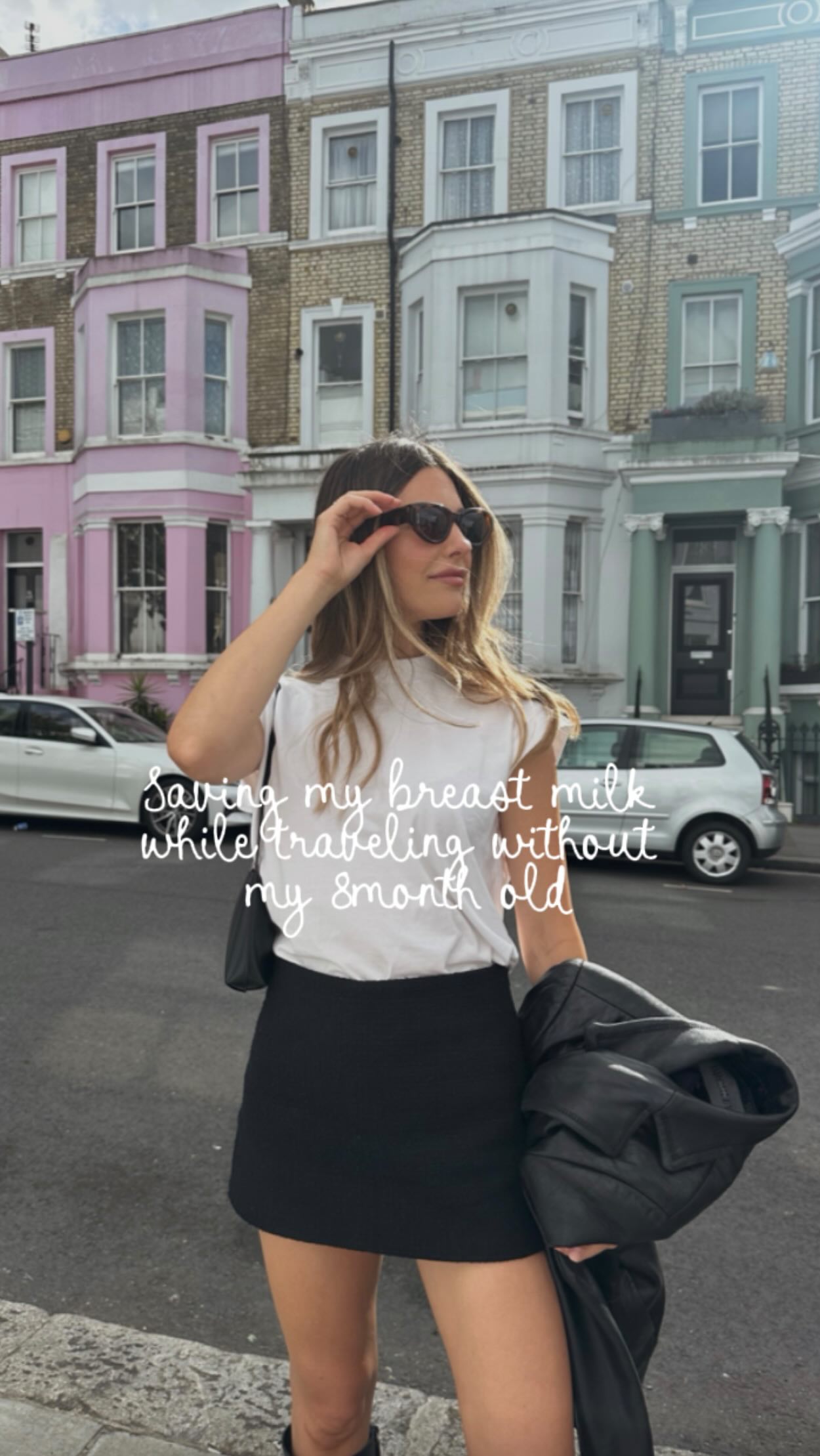 Instagram post by @natalietenerelli for Elvie. Caption reads: I left my eight-month-old baby for the first time....