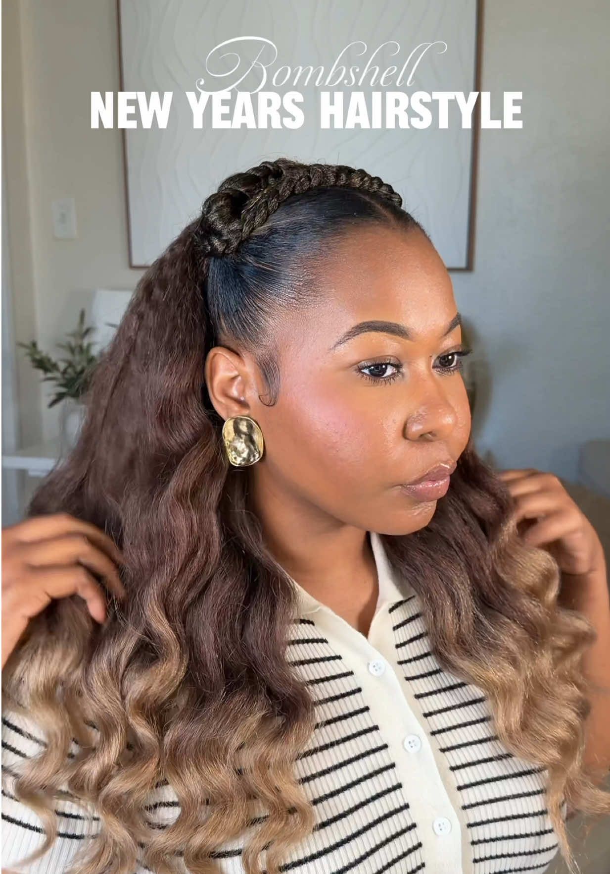 TikTok post by @knzyrae for BELLAMI Hair. Caption reads: [...] The Silk Seam Blowout Clip-Ins from....