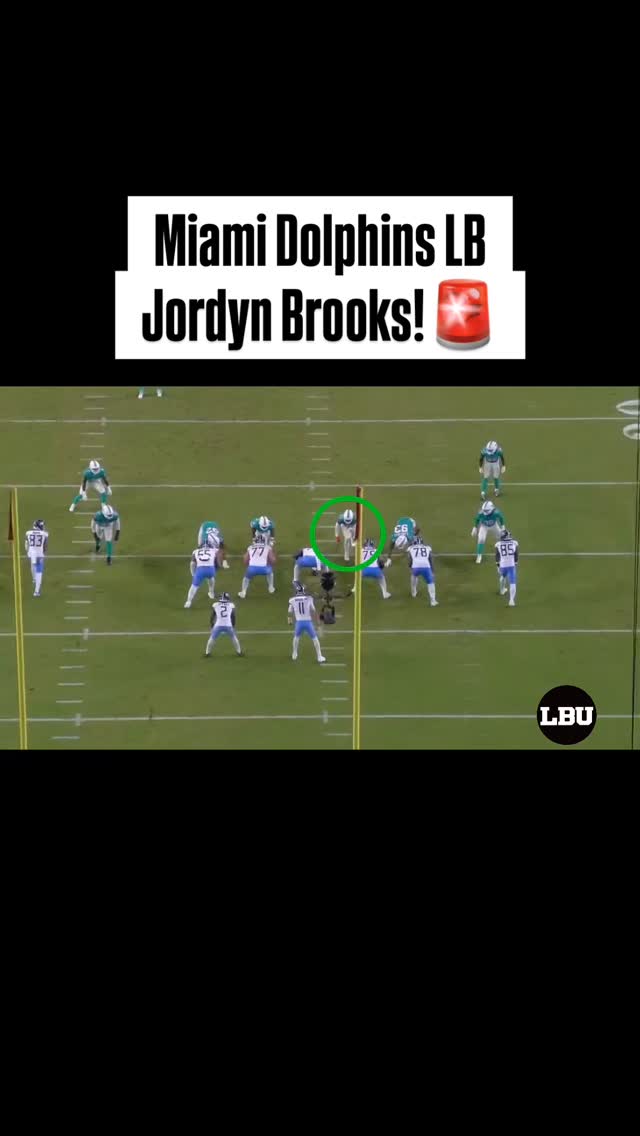 Instagram post by @linebackersuniversity for Miami Dolphins. Caption reads: Miami Dolphins LB Jordyn Brooks!!!🚨🚨🚨

Jordyn....