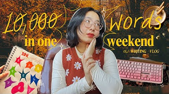 YouTube post by @lynndjung for Teddy Blake. Caption reads: 🍂 i tried writing 10k words in a single weekend....